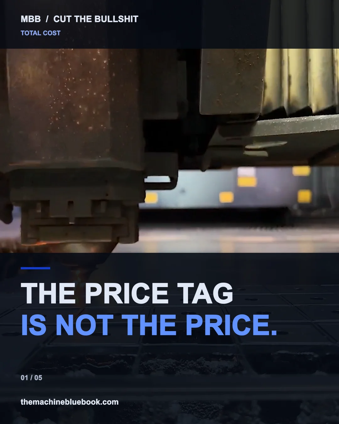 The price tag is not the price. — Machine Blue Book video